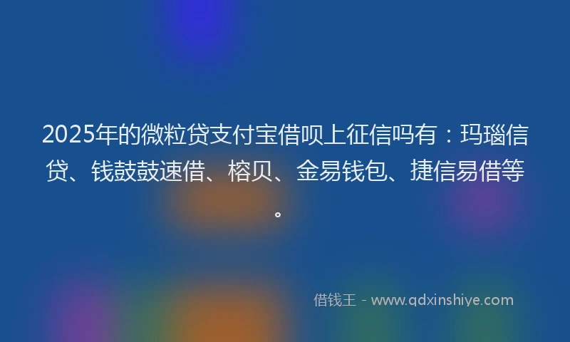 2025年的微粒贷支付宝借呗上征信吗有：玛瑙信贷、钱鼓鼓速借、榕贝、金易钱包、捷信易借等。
