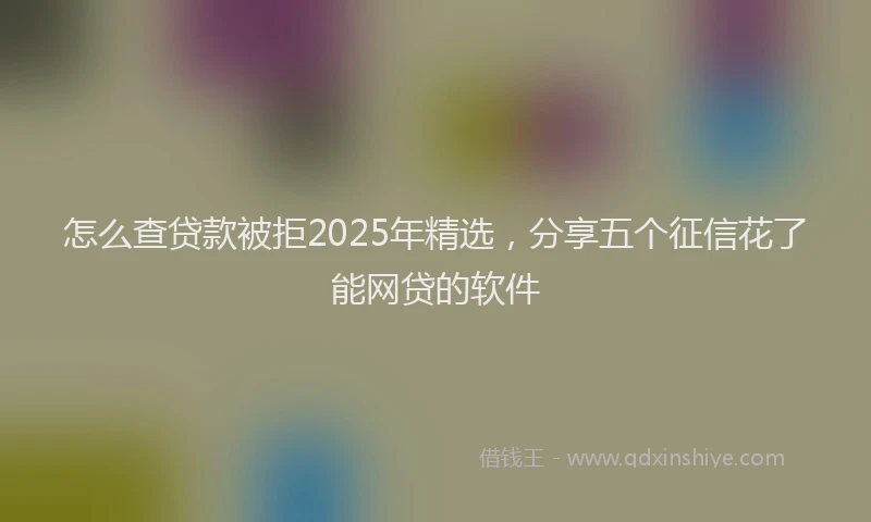 怎么查贷款被拒2025年精选，分享五个征信花了能网贷的软件
