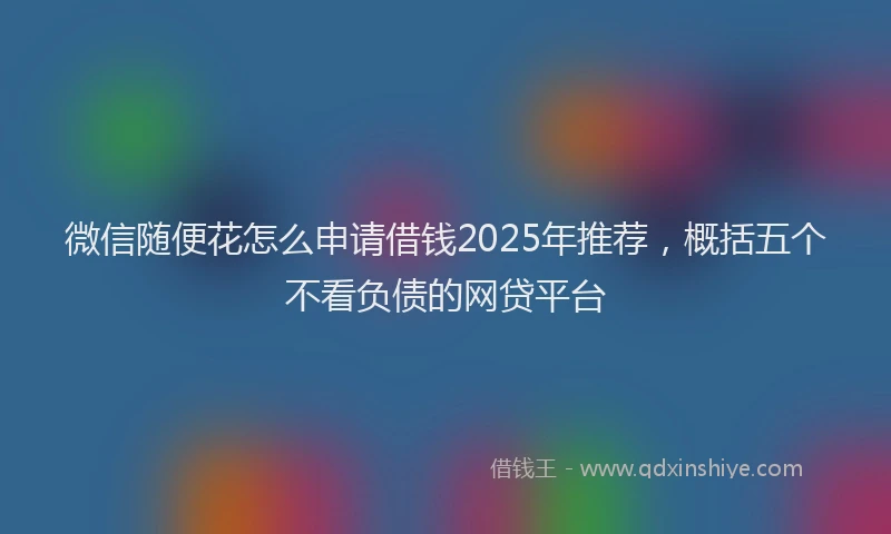 微信随便花怎么申请借钱2025年推荐，概括五个不看负债的网贷平台
