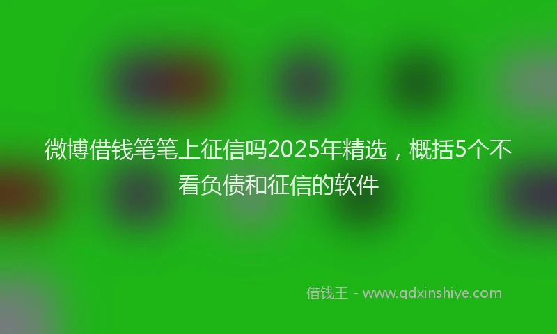 微博借钱笔笔上征信吗2025年精选，概括5个不看负债和征信的软件
