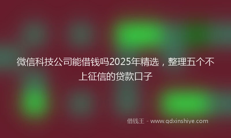 微信科技公司能借钱吗2025年精选，整理五个不上征信的贷款口子