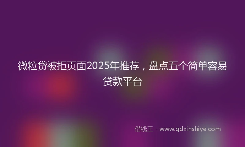 微粒贷被拒页面2025年推荐，盘点五个简单容易贷款平台
