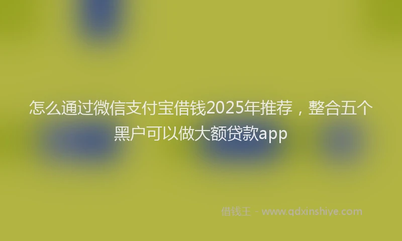怎么通过微信支付宝借钱2025年推荐，整合五个黑户可以做大额贷款app