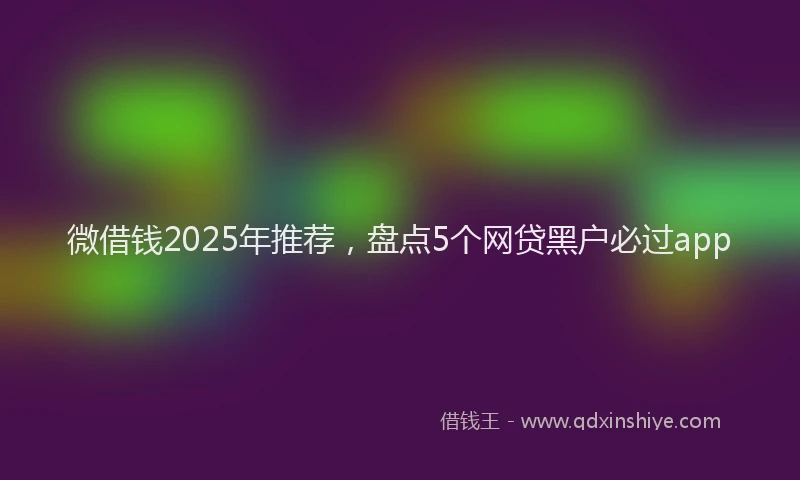 微借钱2025年推荐，盘点5个网贷黑户必过app