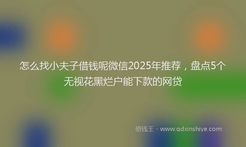 怎么找小夫子借钱呢微信2025年推荐，盘点5个无视花黑烂户能下款的网贷
