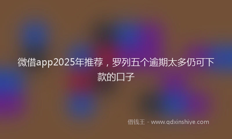 微借app2025年推荐，罗列五个逾期太多仍可下款的口子