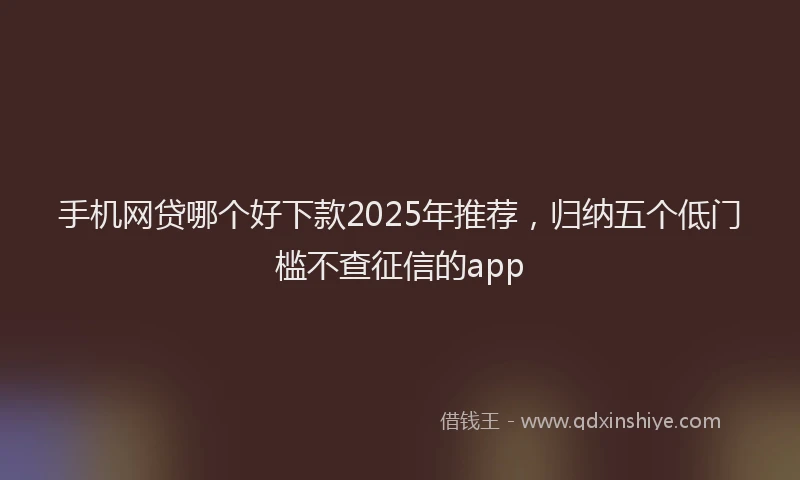 手机网贷哪个好下款2025年推荐，归纳五个低门槛不查征信的app