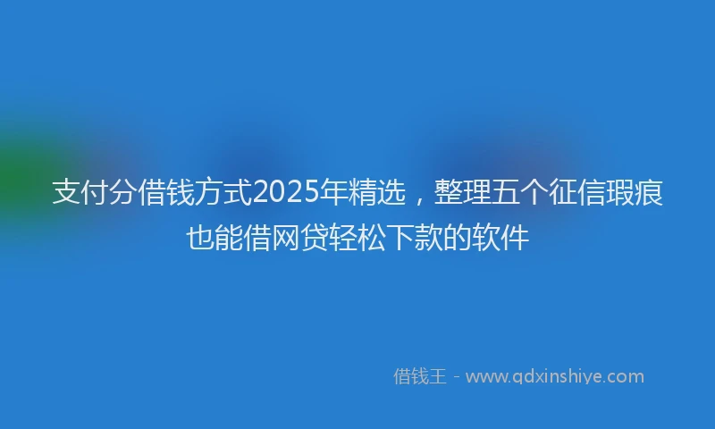 支付分借钱方式2025年精选，整理五个征信瑕疵也能借网贷轻松下款的软件