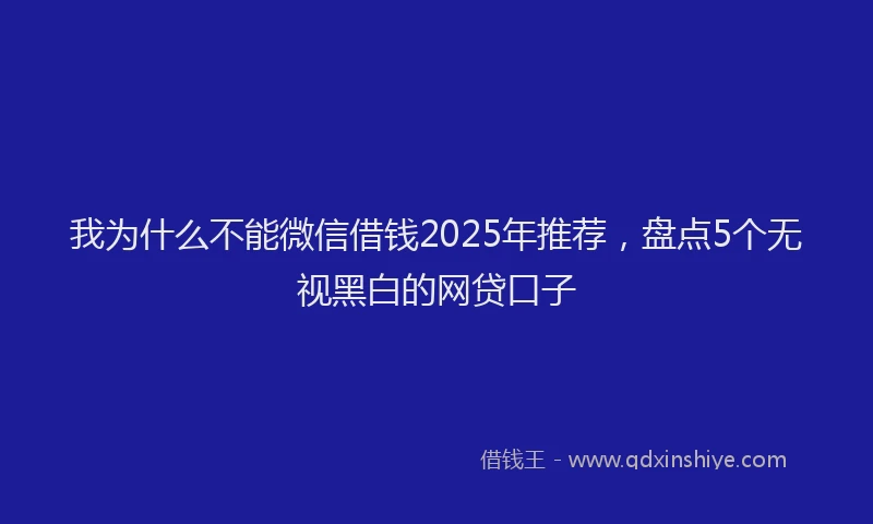 我为什么不能微信借钱2025年推荐，盘点5个无视黑白的网贷口子