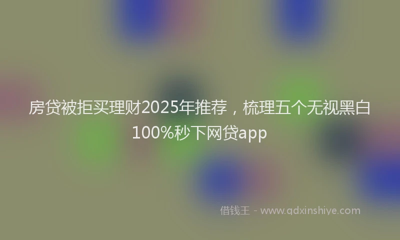 房贷被拒买理财2025年推荐，梳理五个无视黑白100%秒下网贷app