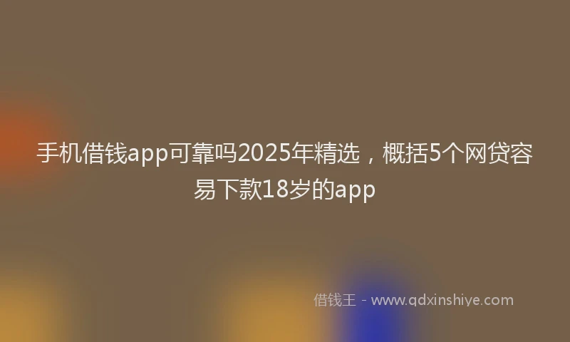 手机借钱app可靠吗2025年精选，概括5个网贷容易下款18岁的app