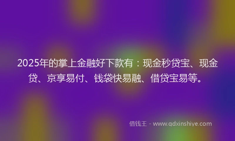 2025年的掌上金融好下款有：现金秒贷宝、现金贷、京享易付、钱袋快易融、借贷宝易等。