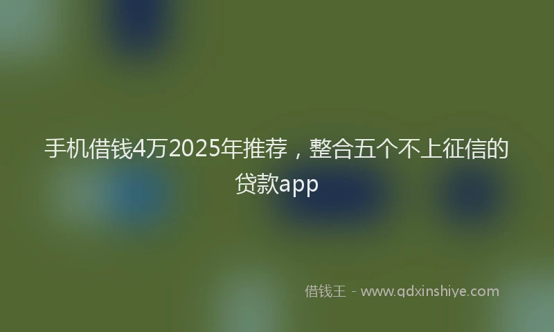 手机借钱4万2025年推荐，整合五个不上征信的贷款app