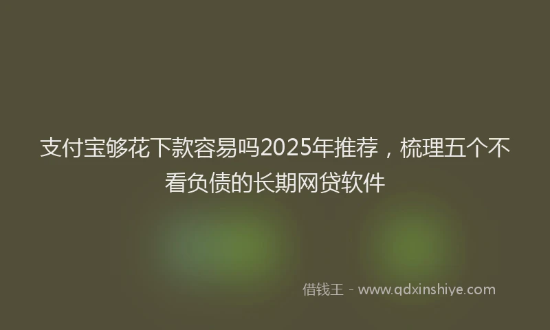 支付宝够花下款容易吗2025年推荐，梳理五个不看负债的长期网贷软件