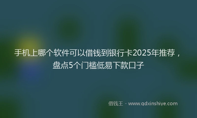 手机上哪个软件可以借钱到银行卡2025年推荐，盘点5个门槛低易下款口子