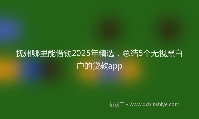 抚州哪里能借钱2025年精选，总结5个无视黑白户的贷款app