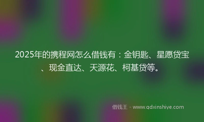 2025年的携程网怎么借钱有：金钥匙、星愿贷宝、现金直达、天源花、柯基贷等。