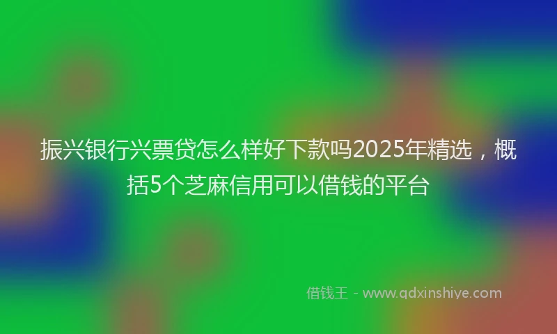 振兴银行兴票贷怎么样好下款吗2025年精选，概括5个芝麻信用可以借钱的平台
