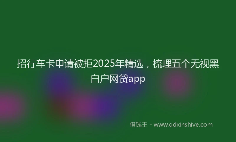 招行车卡申请被拒2025年精选，梳理五个无视黑白户网贷app