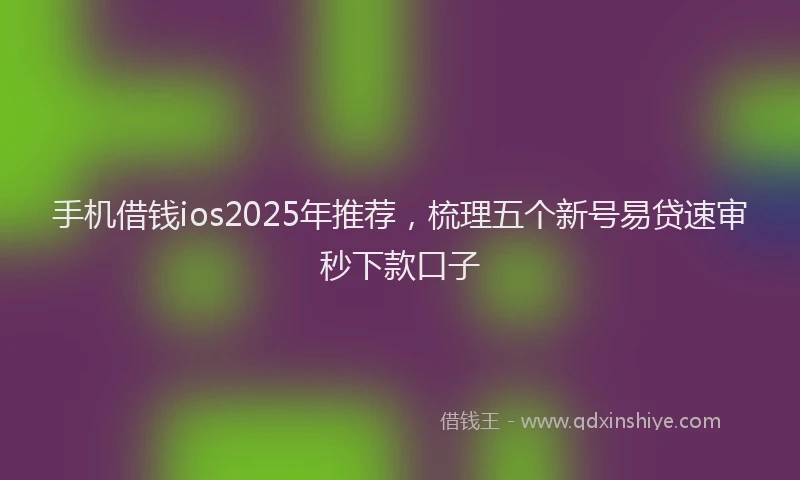 手机借钱ios2025年推荐，梳理五个新号易贷速审秒下款口子