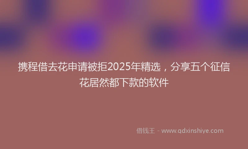 携程借去花申请被拒2025年精选，分享五个征信花居然都下款的软件