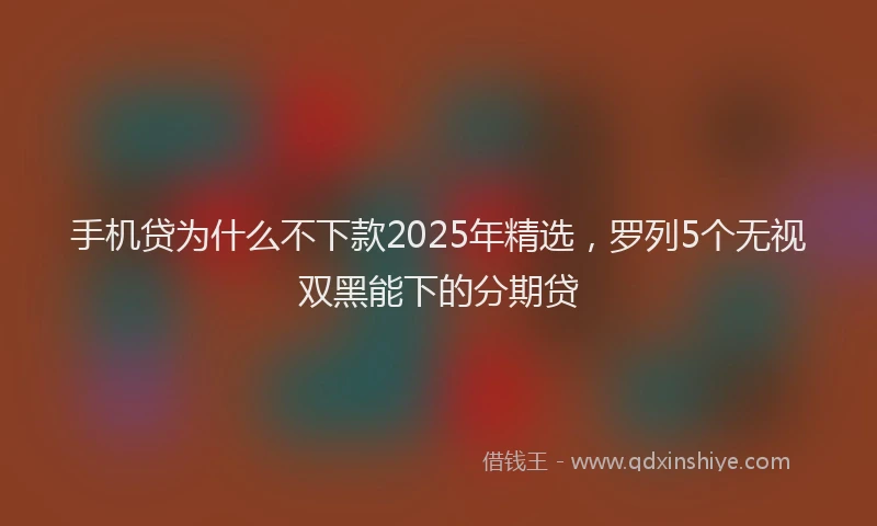 手机贷为什么不下款2025年精选，罗列5个无视双黑能下的分期贷