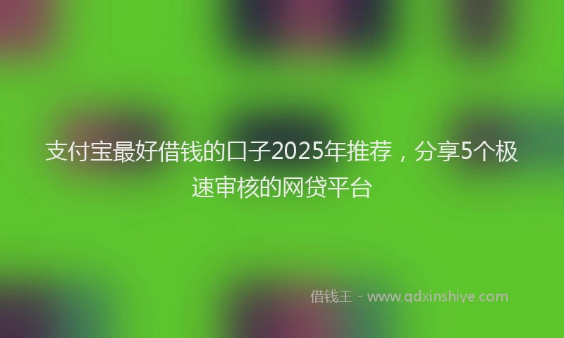 支付宝最好借钱的口子2025年推荐，分享5个极速审核的网贷平台