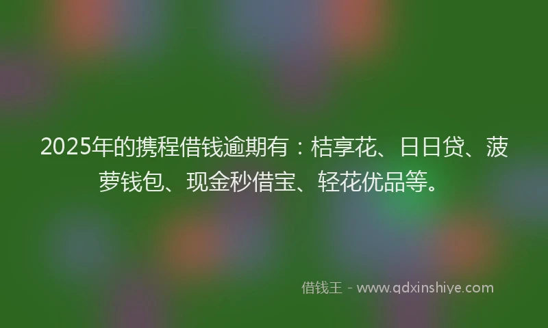 2025年的携程借钱逾期有：桔享花、日日贷、菠萝钱包、现金秒借宝、轻花优品等。