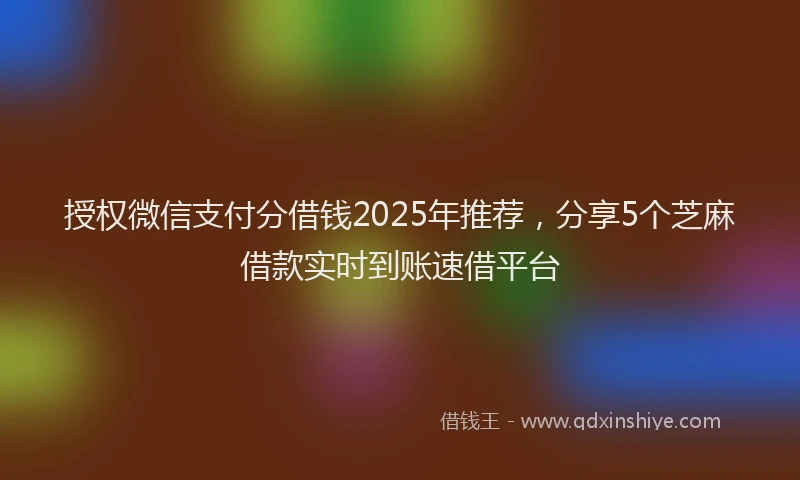 授权微信支付分借钱2025年推荐，分享5个芝麻借款实时到账速借平台