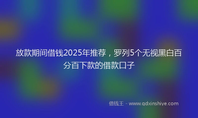放款期间借钱2025年推荐，罗列5个无视黑白百分百下款的借款口子