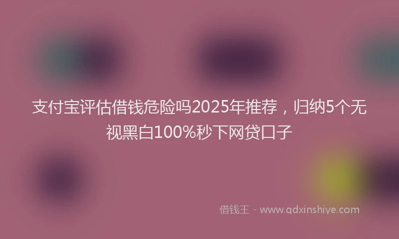 支付宝评估借钱危险吗2025年推荐，归纳5个无视黑白100%秒下网贷口子