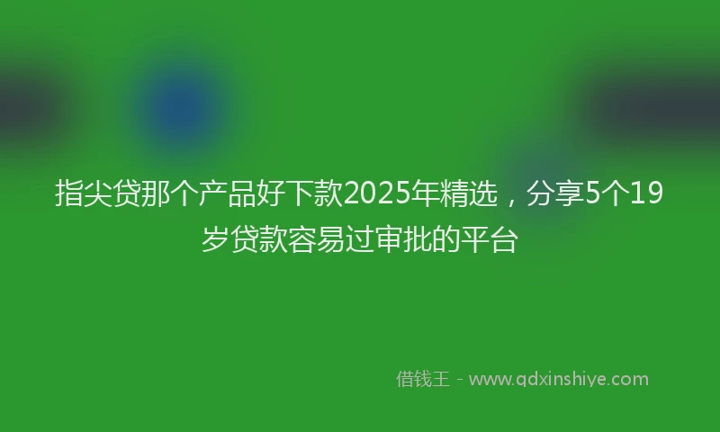 指尖贷那个产品好下款2025年精选，分享5个19岁贷款容易过审批的平台