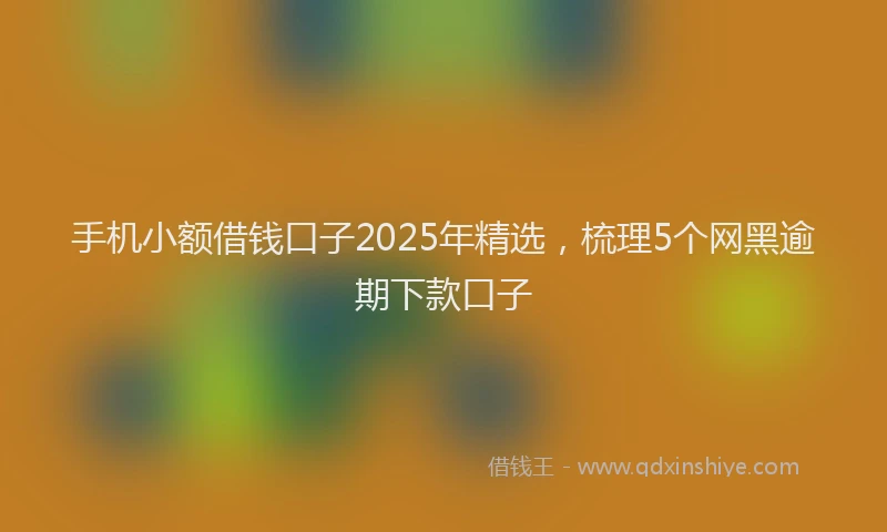 手机小额借钱口子2025年精选，梳理5个网黑逾期下款口子
