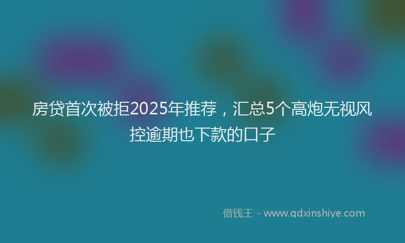 房贷首次被拒2025年推荐，汇总5个高炮无视风控逾期也下款的口子