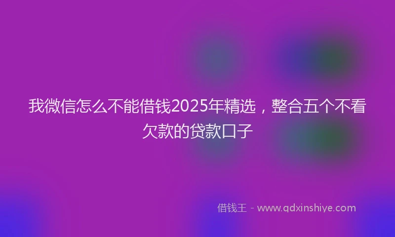 我微信怎么不能借钱2025年精选，整合五个不看欠款的贷款口子