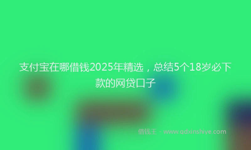 支付宝在哪借钱2025年精选，总结5个18岁必下款的网贷口子