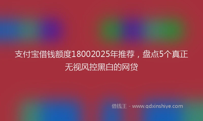 支付宝借钱额度18002025年推荐，盘点5个真正无视风控黑白的网贷