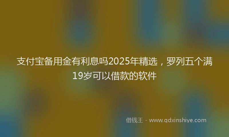 支付宝备用金有利息吗2025年精选，罗列五个满19岁可以借款的软件