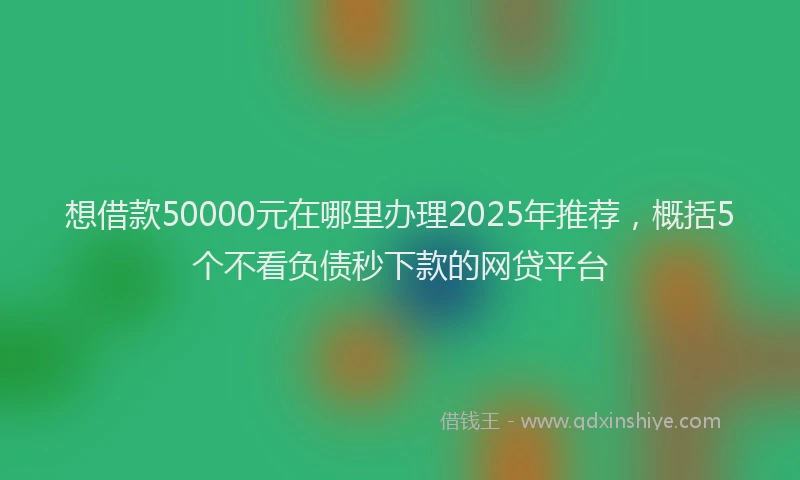 想借款50000元在哪里办理2025年推荐，概括5个不看负债秒下款的网贷平台