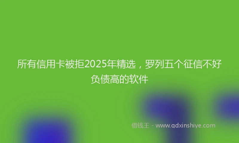 所有信用卡被拒2025年精选，罗列五个征信不好负债高的软件
