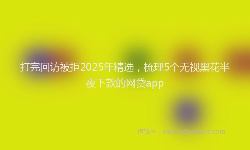 打完回访被拒2025年精选，梳理5个无视黑花半夜下款的网贷app