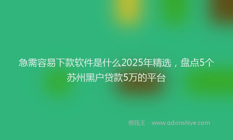 急需容易下款软件是什么2025年精选，盘点5个苏州黑户贷款5万的平台