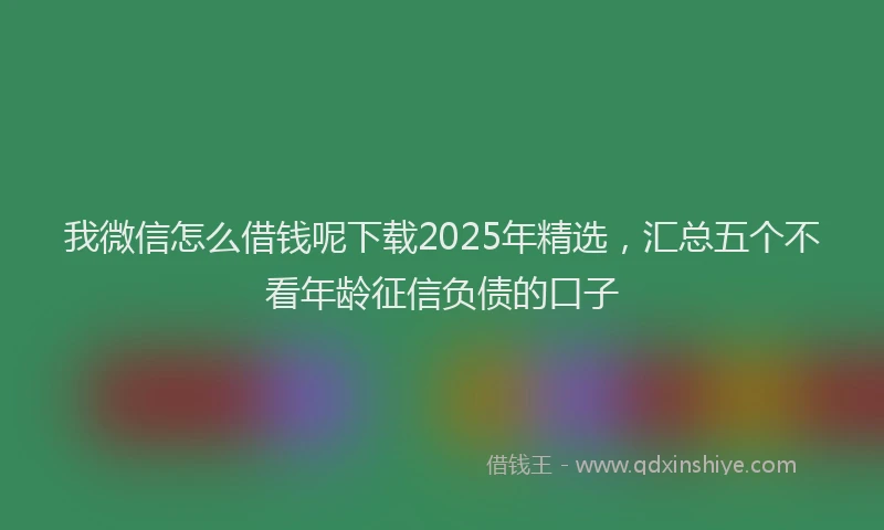 我微信怎么借钱呢下载2025年精选，汇总五个不看年龄征信负债的口子