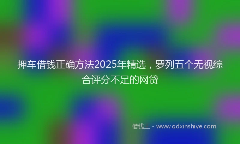 押车借钱正确方法2025年精选，罗列五个无视综合评分不足的网贷