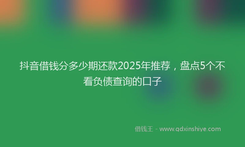 抖音借钱分多少期还款2025年推荐，盘点5个不看负债查询的口子