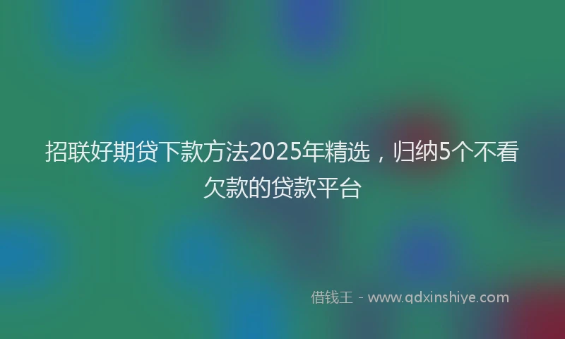 招联好期贷下款方法2025年精选，归纳5个不看欠款的贷款平台