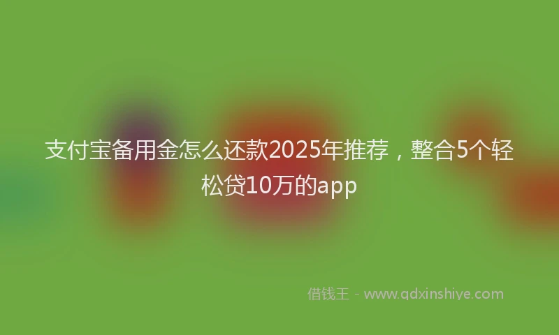 支付宝备用金怎么还款2025年推荐，整合5个轻松贷10万的app