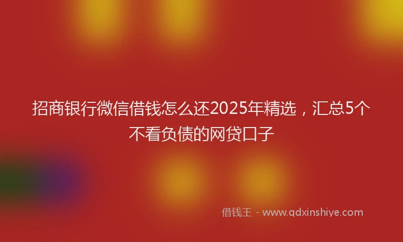 招商银行微信借钱怎么还2025年精选，汇总5个不看负债的网贷口子