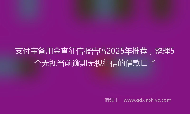 支付宝备用金查征信报告吗2025年推荐，整理5个无视当前逾期无视征信的借款口子