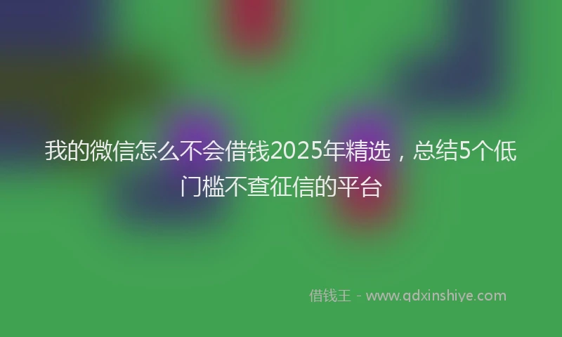我的微信怎么不会借钱2025年精选，总结5个低门槛不查征信的平台